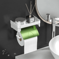 Wall-mounted Toilet Paper Holder with Shelf