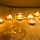 Rustic Round Glass Candle Holder for Table Decoration