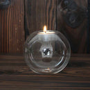 Rustic Round Glass Candle Holder for Table Decoration
