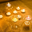 Rustic Round Glass Candle Holder for Table Decoration