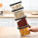 Pote Hermético para Mantimentos com Vedação e Travas - Kit com 3 (950ml)