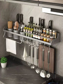 Stainless Steel Organizer Shelf for Kitchen Seasonings and Utensils