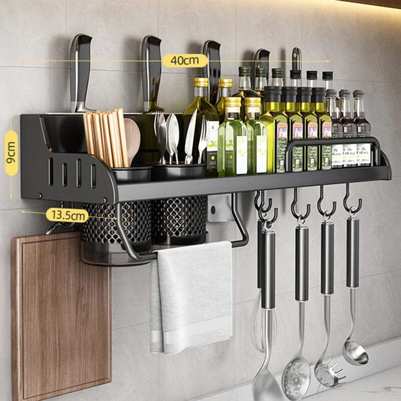Stainless Steel Organizer Shelf for Kitchen Seasonings and Utensils