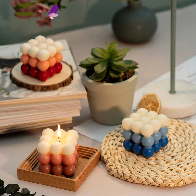 Bubble Cube Candle with Sophisticated Scents