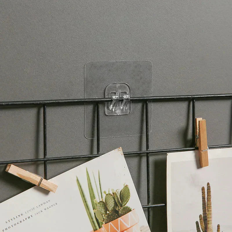 Transparent Adhesive Hooks for Hanging Objects