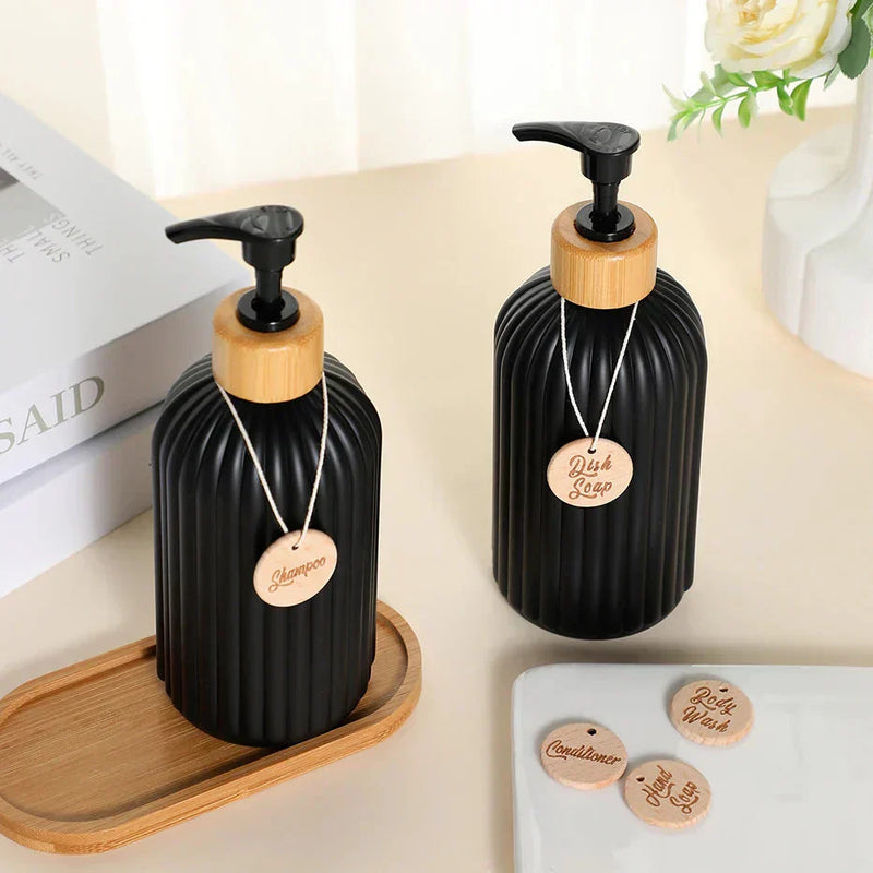 Liquid Soap Dispenser with Bamboo Pump