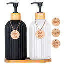 Liquid Soap Dispenser with Bamboo Pump