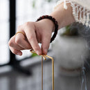 Ornamental Incense Holder with Metal and Wood Design