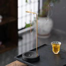 Ornamental Incense Holder with Metal and Wood Design