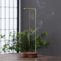 Ornamental Incense Holder with Metal and Wood Design