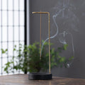 Ornamental Incense Holder with Metal and Wood Design