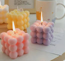 Vela Aromática de Soja Estilo Cubo de Bolhas para Decoração e Lazer